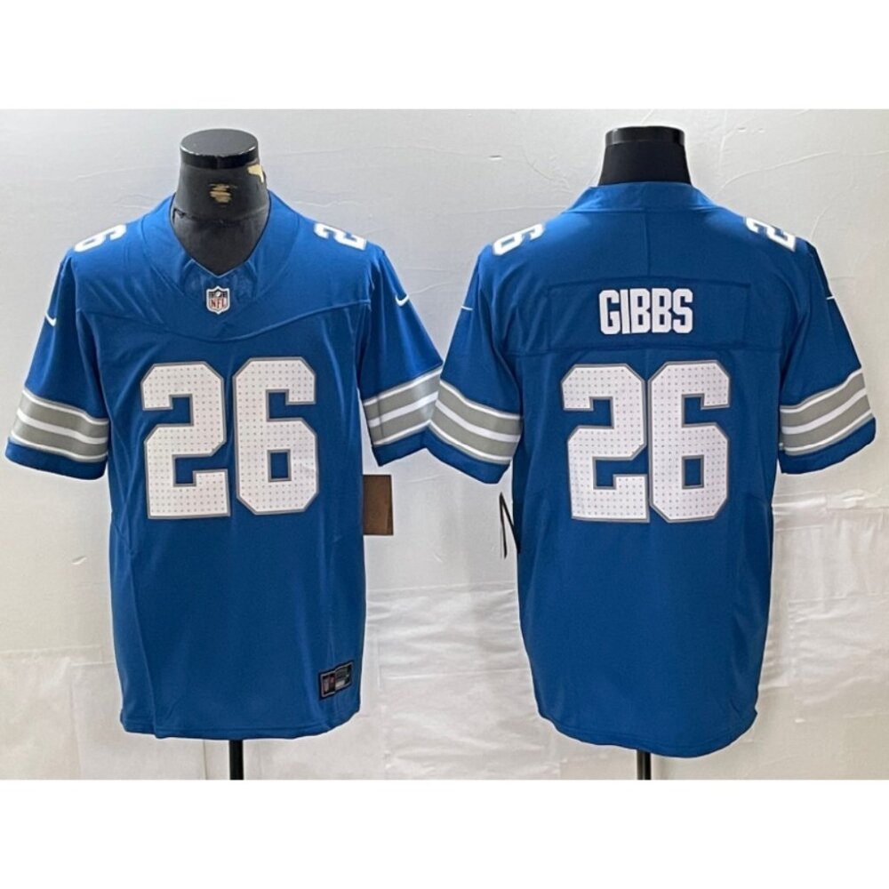 26 Jahmyr Gibbs Blue FUSE Vapor Limited Stitched Jersey